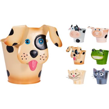 Virág kaspó, állatos, fém, 6 féle, 19620