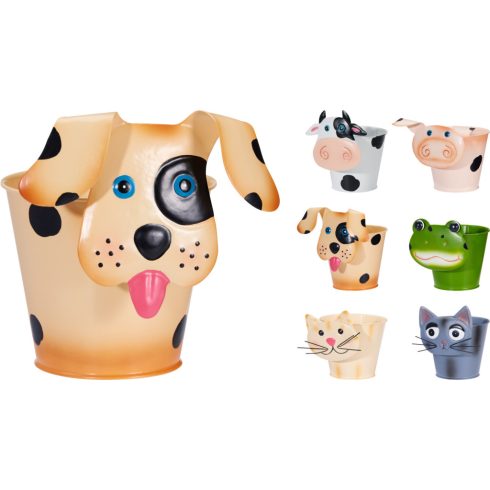 Virág kaspó, állatos, fém, 6 féle, 19620