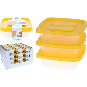 Tárolódoboz, műanyag, 3 darabos szett, 990 ml, 19659