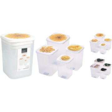 Tárolódoboz, műanyag, 4 darabos szett, 19666