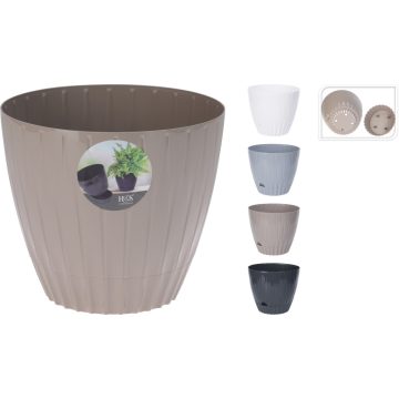 Virág kaspó, műanyag, 4 féle, 1400 ml, 19667