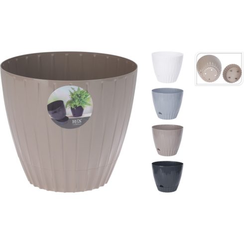 Virág kaspó, műanyag, 4 féle, 1400 ml, 19667