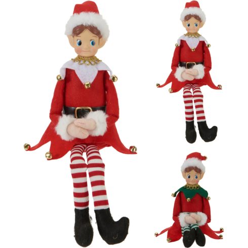 Elf figura kari ruhában, ülő, 25 cm, 2 féle, 19736