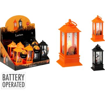 Halloween lámpás, LED-es, 12,5 cm, 2 féle, 19808