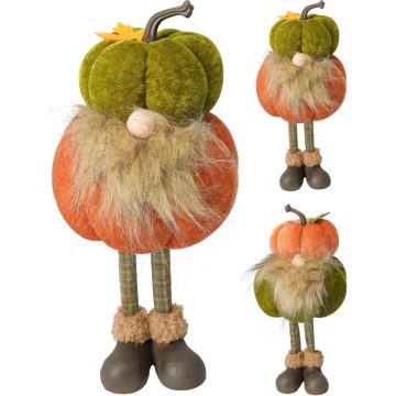   Tökös gnóm figura, őszi dekoráció, 23 cm, 2 féle, 19830