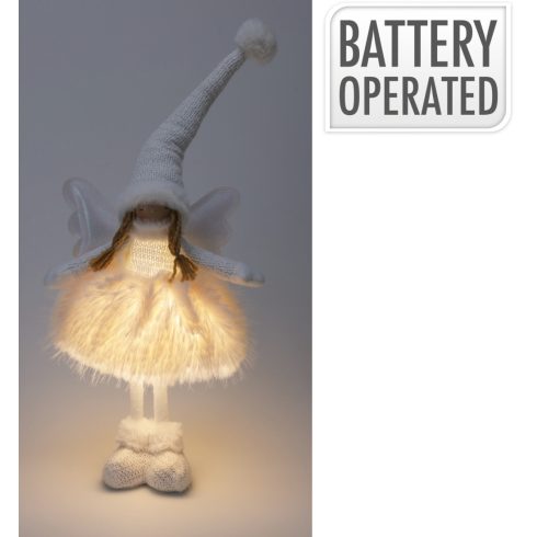 Angyal lány figura, LED-es, fehér, 50 cm, 19832