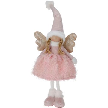 Angyal lány figura, LED-es, pink, 50 cm, 19835