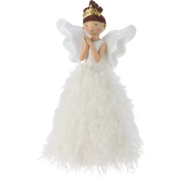 Angyal lány figura, LED-es, fehér, 36 cm, 19836