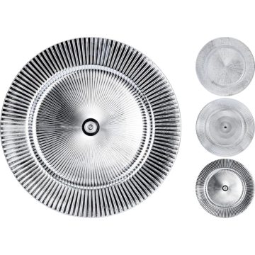 Ezüst tálca, műanyag, 33 cm, 3 féle, 19903