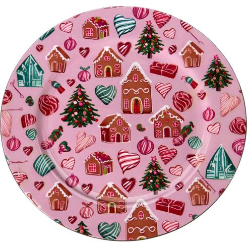 Karácsonyi mintás műanyag tálca, 33 cm, 3 féle, 19906