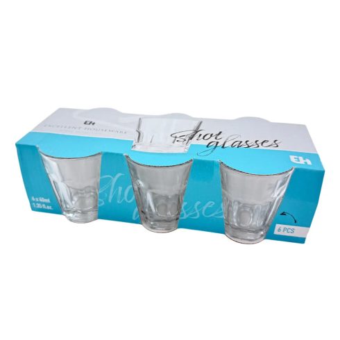 Üvegpohár stampedlis 40 ml 6 db - 21125