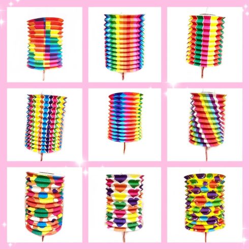 Lampion henger, színes, 16 cm, 22259