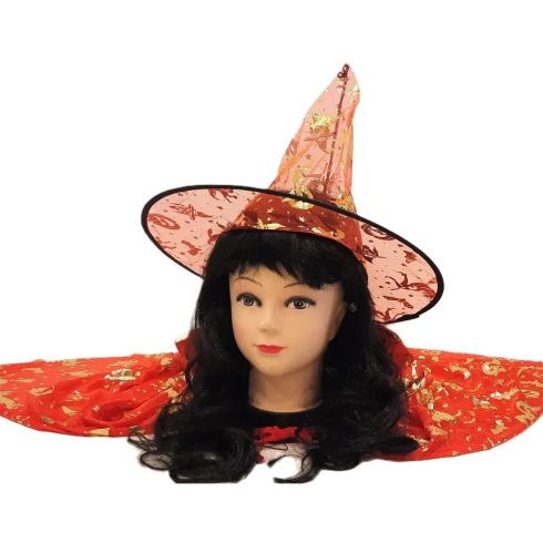 Varázsló jelmez szett, köpeny + kalap, 70 cm, 22262