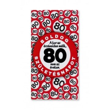Hűtőmágnes, Boldog 80. Születésnapot! feliratos, 23416