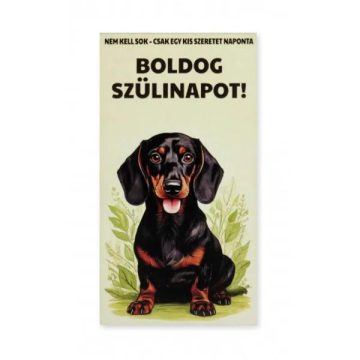   Hűtőmágnes, Boldog Születésnapot! feliratos, tacskós, 23417