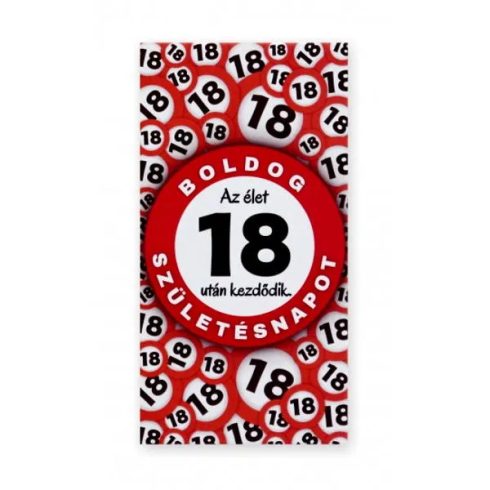 Hűtőmágnes, Boldog 18. Születésnapot! feliratos, 23421