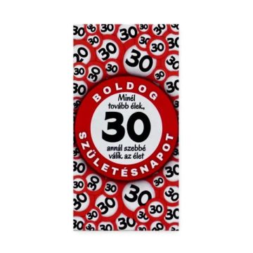 Hűtőmágnes, Boldog 30. Születésnapot! feliratos, 23423