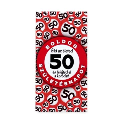 Hűtőmágnes, Boldog 50. Születésnapot! feliratos, 23424