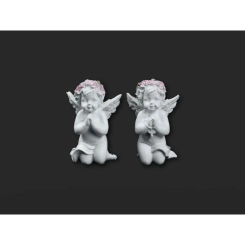 Fehér Angyal figura, térdelő, 6 cm, 23429
