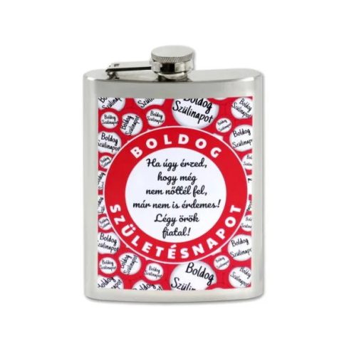 Flaska, boldog születésnapot, örök fiatal feliratos, 240 ml, 23480