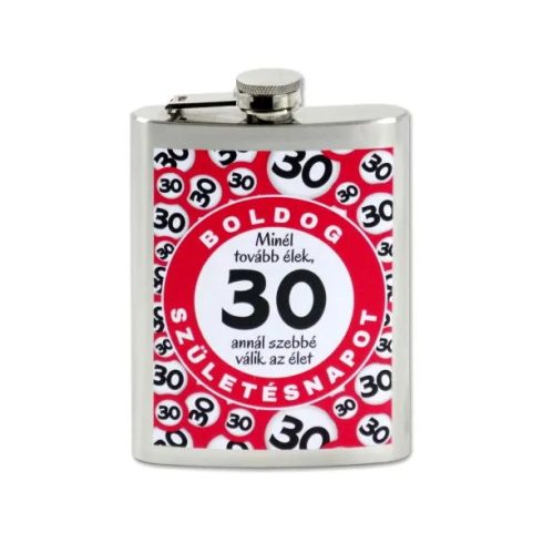 Flaska, boldog 30. születésnapot feliratos, 240 ml, 23483