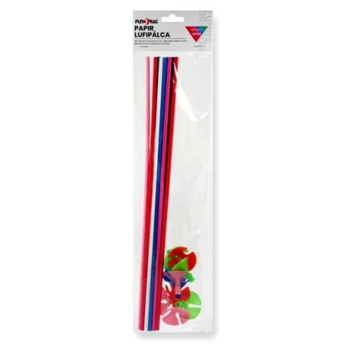 Papír lufipálca színes csészével, 10 + 10 darabos csomag, 42 cm, 23486