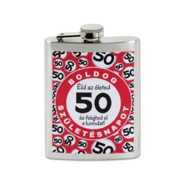 Flaska, boldog 50. születésnapot feliratos, 240 ml, 23495