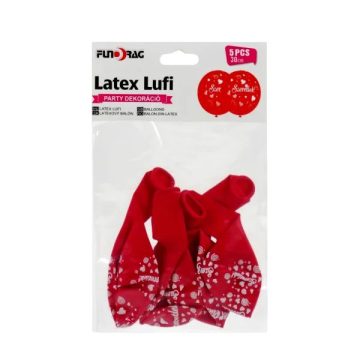 5 darabos szeretlek feliratos lufi csomag, 30 cm, 23503