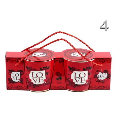 Love feliratos piros bögre, 2 darabos szett, 2,5 dl, 23504