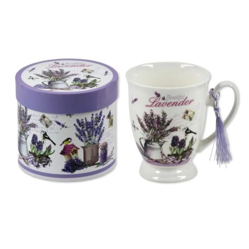 Bögre szett levendulás díszdobozban, 2,5 dl, 23547