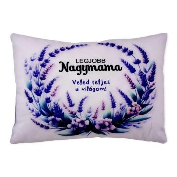   Legjobb Nagymama feliratos díszpárna, tégla, 35 x 25 cm, 23549