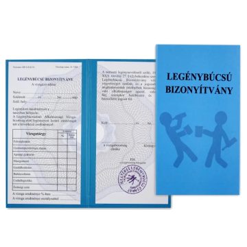 Legénybúcsú bizonyítvány, 10 x 18 cm, 23579