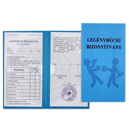 Legénybúcsú bizonyítvány, 10 x 18 cm, 23579