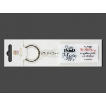 Kulcstartó, legjobb feleség feliratos, 7 cm, 23589