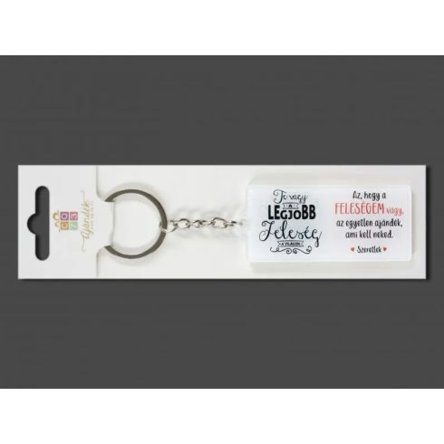 Kulcstartó, legjobb feleség feliratos, 7 cm, 23589