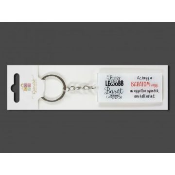 Kulcstartó, barátom vagy feliratos, 7 cm, 23591