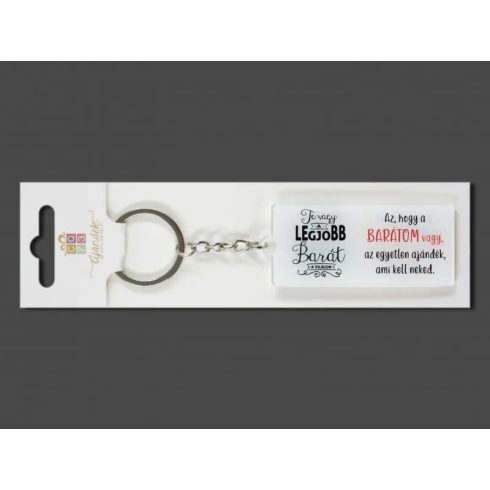 Kulcstartó, barátom vagy feliratos, 7 cm, 23591