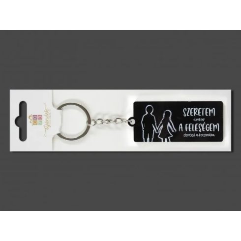 Kulcstartó, szeretem a feleségem feliratos, 7 cm, 23593