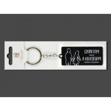 Kulcstartó, szeretem a férjem feliratos, 7 cm, 23594