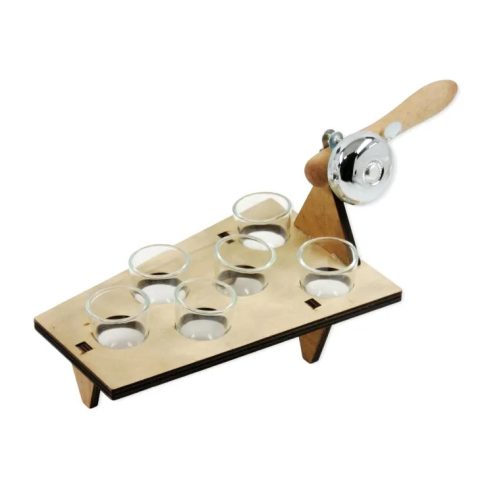 Vakoló kanál kínáló szett 6 db pálinkás pohárral, 23607