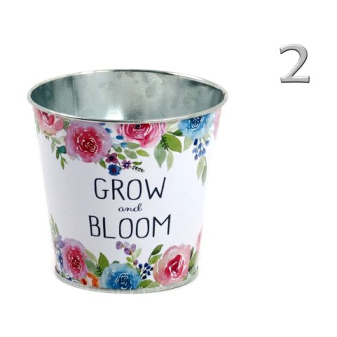 Kaspó, levendulás, fém, 12 cm, 23622