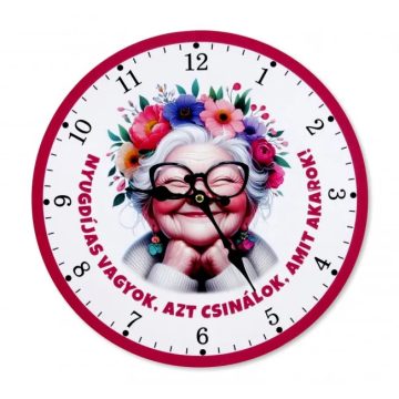 Falióra, nyugdíjas vagyok feliratos, nő, 30 cm, 23623