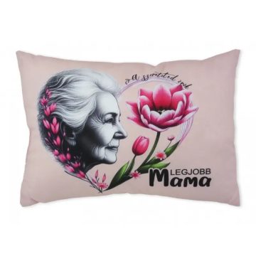 Díszpárna tégla legjobb mama virágos 35 x 25 cm - 23638