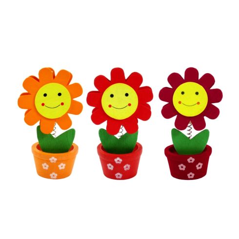 Mosolygós virág, facsipeszes, 10,5 cm, 3 féle, 23665