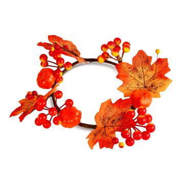 Őszi dekoráció, juharleveles koszorú, 22 cm, 24008