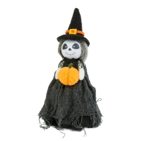 Halloween dekoráció, macska, szellem, tökfej, 21 cm, 24018