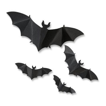  Halloween-i dekoráció - denevér szett - öntapadós - fekete - 30 db - 24020
