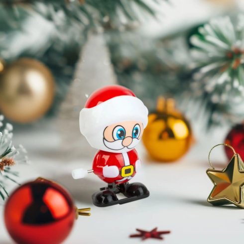 Felhúzható ugráló, lépegető mikulás - 24034