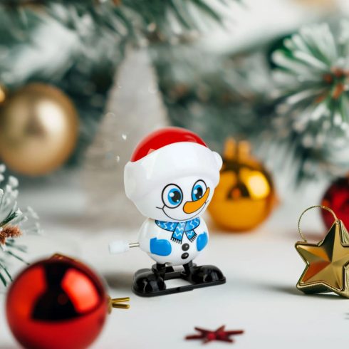 Felhúzható ugráló, lépegető hóember, 24036