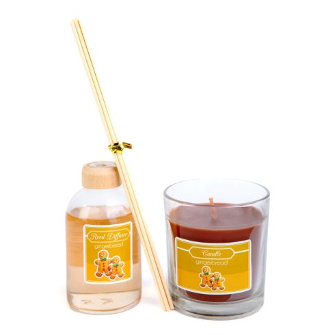 Illatgyertya és illatosító szett, mézeskalács illatú, 24048